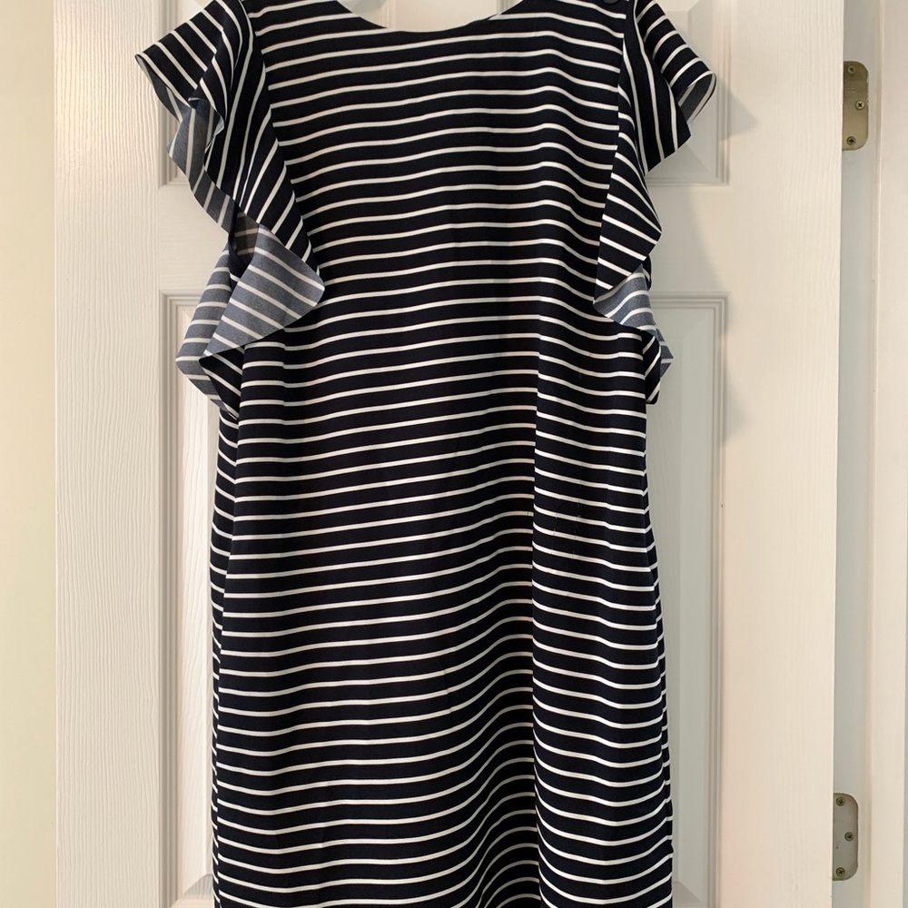 Banana Republic Navy and White Striped Dress
